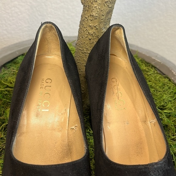 Gucci Square Toe Suede Leather Pumps - Picture 3 of 7